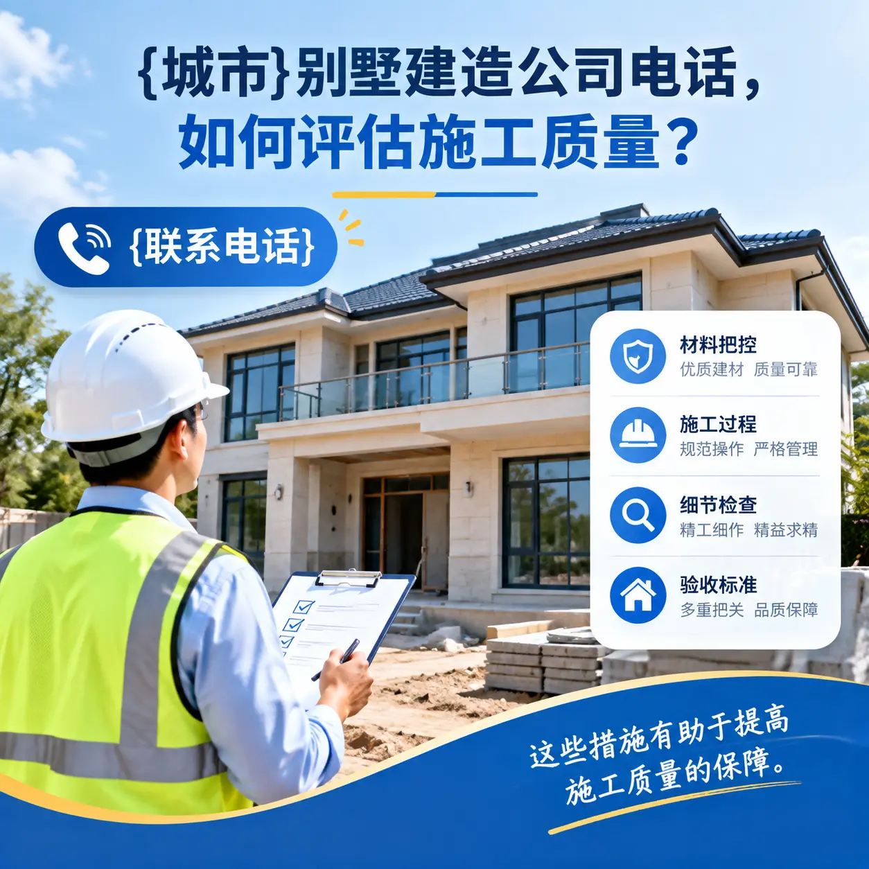 麻江别墅建造公司电话,如何评估施工质量?